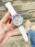  Shop Authentic Guess Glitz Pride Limited Edition White Dial White Rubber Strap Watch for Women - GW0407L4 - Luxxuri