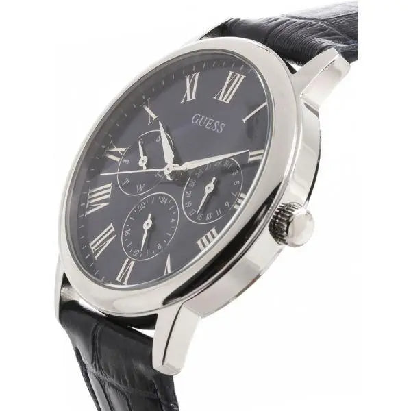  Shop Authentic Guess Wafer Chronograph Quartz Blue Dial Blue Leather Strap Watch For Men - W0496G3 - Luxxuri