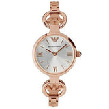  Shop Authentic Emporio Armani Retro Quartz Silver Dial Rose Gold Steel Strap Watch For Women - AR1776 - Luxxuri