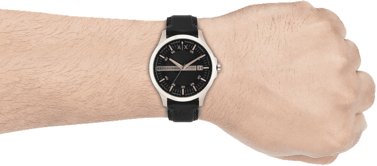  Shop Authentic Armani Exchange Hampton Chronograph Black Dial Black Leather Strap Watch For Men - AX2101 - Luxxuri