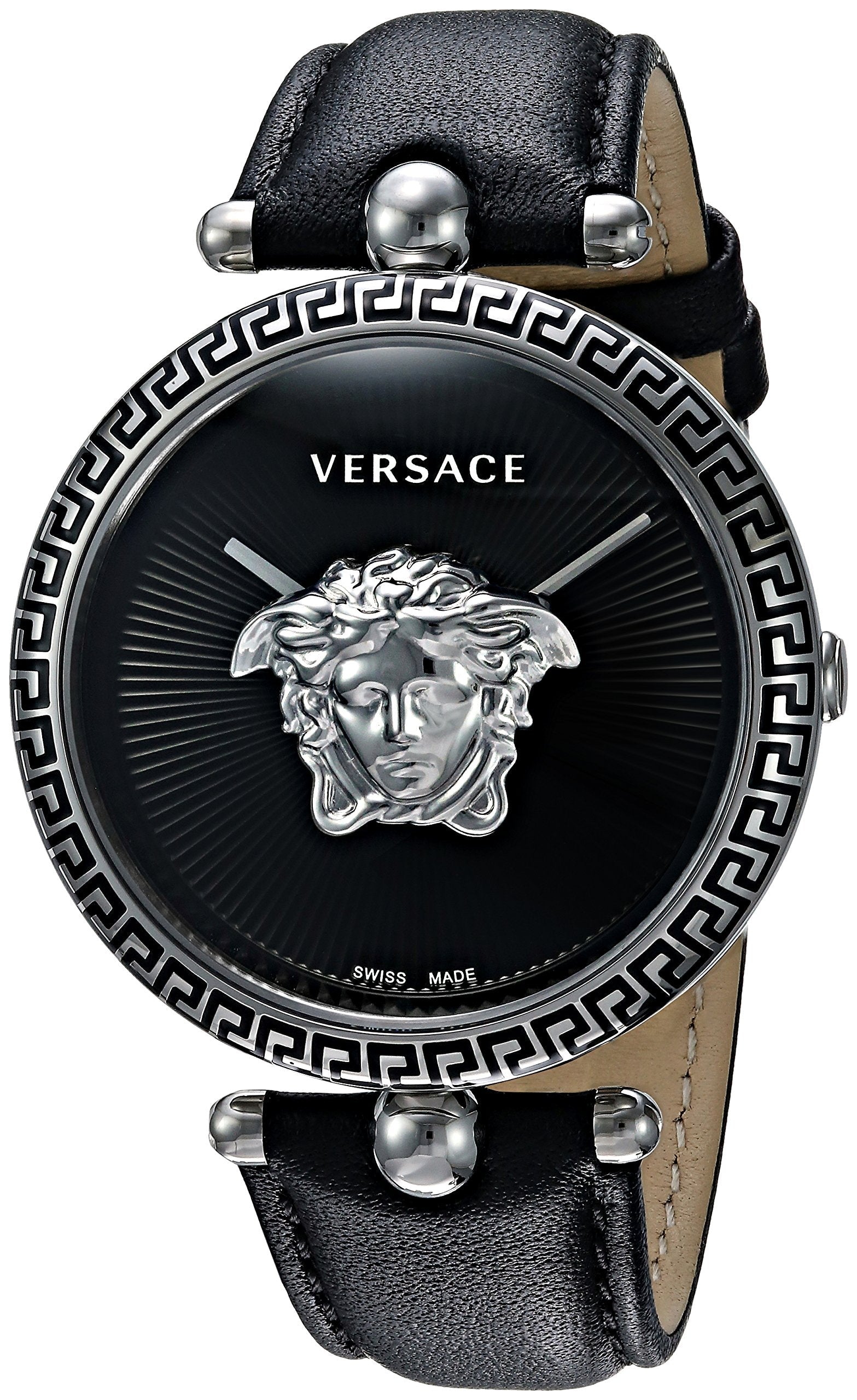  Shop Authentic Versace Palazzo Empire Black Dial Black Leather Strap Watch for Women - VCO060017 - Luxxuri