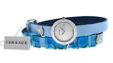  Shop Authentic Versace V Flare Silver Dial Blue Leather Strap Watch for Women - VEBN00118 - Luxxuri