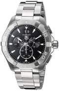  Shop Authentic Tag Heuer Aquaracer Chronograph Black Dial Silver Steel Strap Watch for Men - CAY1110.BA0927 - Luxxuri
