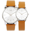  Shop Authentic Calvin Klein City Silver Dial Light Brown Leather Strap Watch For Women- K2G23120 - Luxxuri