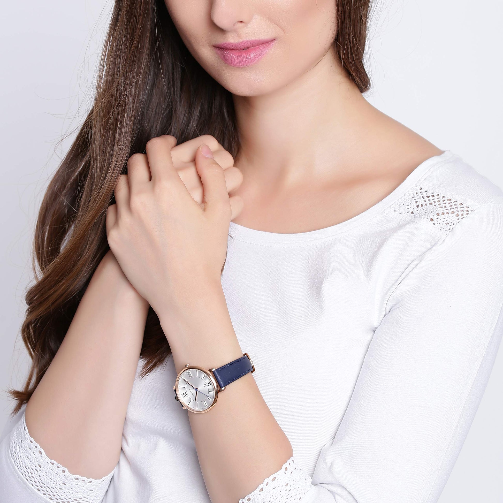  Shop Authentic Fossil Jacqueline White Dial Blue Leather Strap Watch for Women - ES3843 - Luxxuri