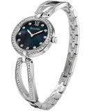  Shop Authentic Bulova Crystal Black Mother of Pearl Dial Silver Steel Strap Watch for Women - 96L224 - Luxxuri