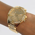  Shop Authentic Guess Frontier Diamonds Gold Dial Gold Steel Strap Watch For Women - W1156L2 - Luxxuri