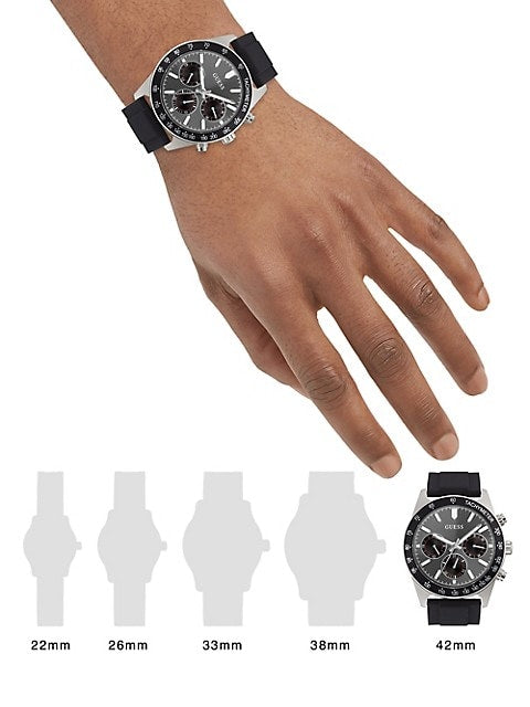  Shop Authentic Guess Altitude Chronograph Black Dial Black Rubber Strap Watch for Men - GW0332G1 - Luxxuri