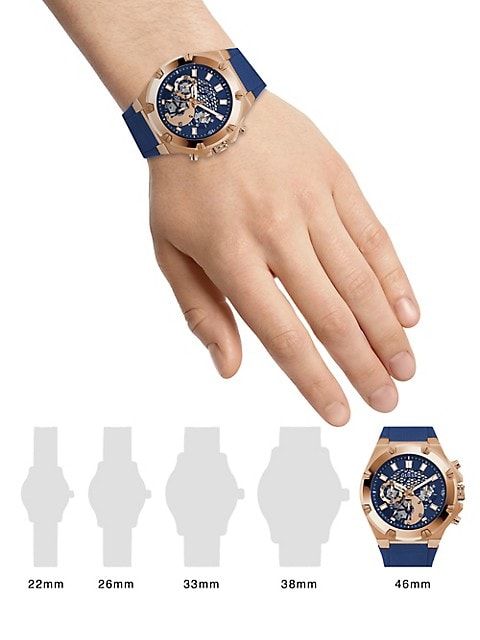  Shop Authentic Guess Third Gear Analog Blue Dial Blue Rubber Strap Watch for Men - GW0334G3 - Luxxuri