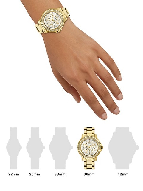  Shop Authentic Guess Crown Jewel Diamonds White Dial Gold Steel Strap Watch for Women - GW0410L2 - Luxxuri