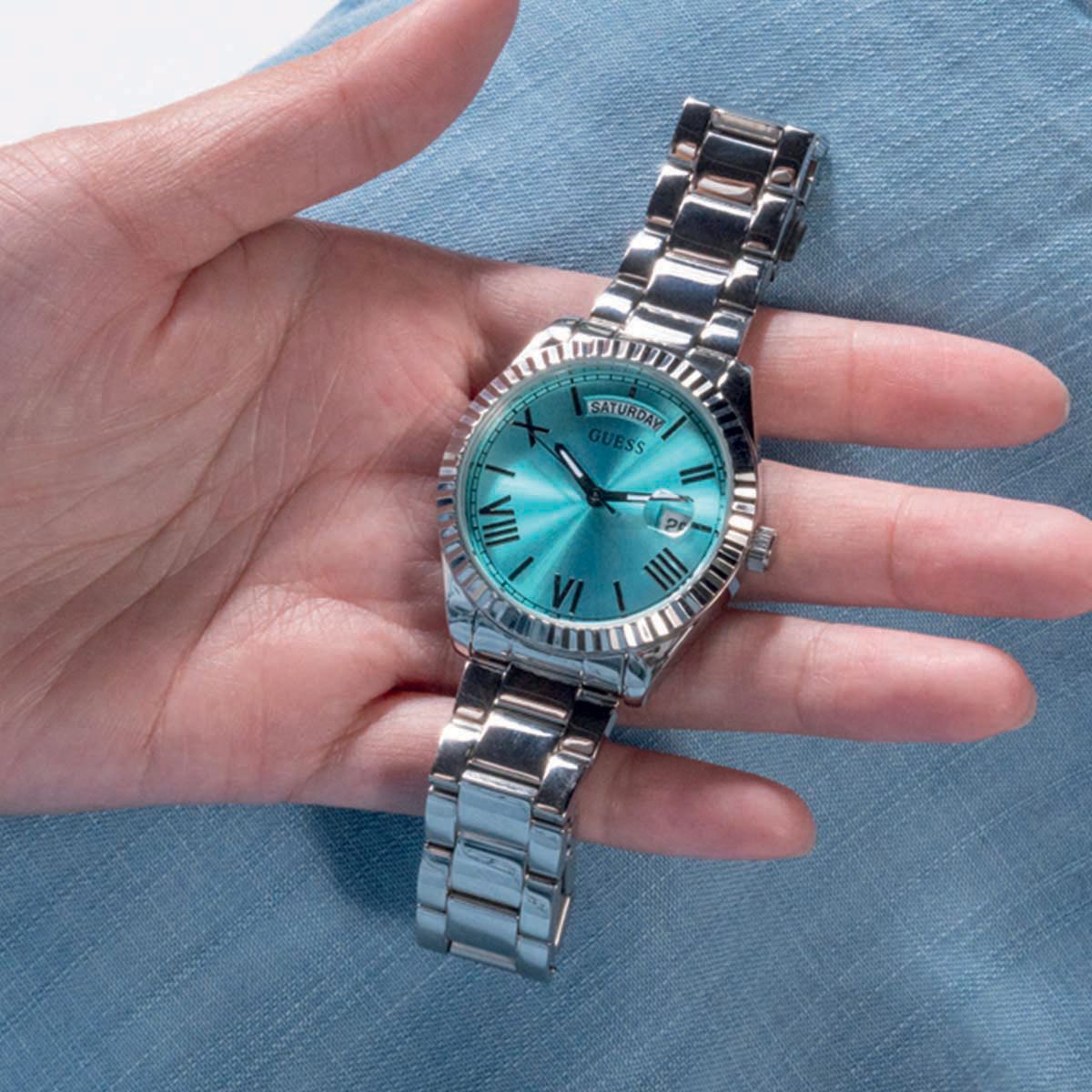  Shop Authentic Guess Luna Quartz Blue Dial Silver Steel Strap Watch For Women - GW0308L4 - Luxxuri