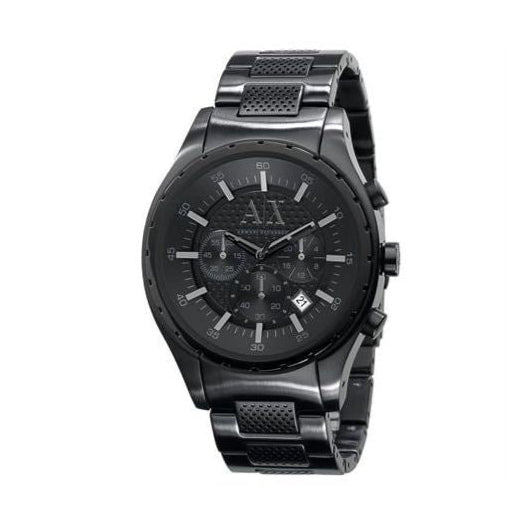  Shop Authentic Armani Exchange Chronograph Black Dial Black Steel Strap Watch for Men - AX1058 - Luxxuri