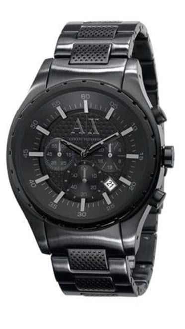  Shop Authentic Armani Exchange Chronograph Black Dial Black Steel Strap Watch for Men - AX1058 - Luxxuri