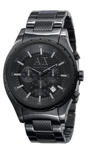  Shop Authentic Armani Exchange Chronograph Black Dial Black Steel Strap Watch for Men - AX1058 - Luxxuri
