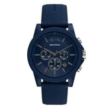  Shop Authentic Armani Exchange Outerbanks Chronograph Blue Dial Blue Silicone Strap Watch For Men - AX7128 - Luxxuri