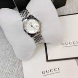  Shop Authentic Gucci G Timeless Silver Dial Silver Steel Strap Watch For Women - YA126501 - Luxxuri