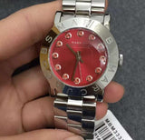  Shop Authentic Marc Jacobs Amy Red Dial Silver Steel Strap Watch for Women - MBM3333 - Luxxuri