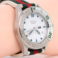  Shop Authentic Gucci G Timeless White Dial Two Tone Nylon Strap Watch For Men - YA126231 - Luxxuri