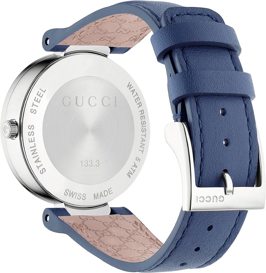  Shop Authentic Gucci Interlocking G Blue Dial Blue Leather Strap Watch For Women - YA133322 - Luxxuri