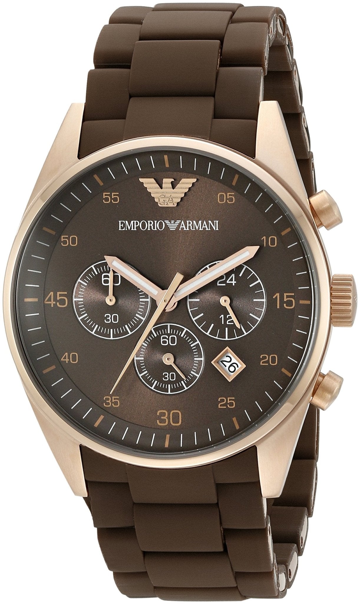  Shop Authentic Emporio Armani Sport Chronograph Brown Dial Brown Stainless Steel Watch For Men - AR5890 - Luxxuri