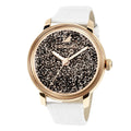 Shop Authentic Swarovski Crystalline Hours Quartz Grey Dial Black Leather Strap Watch for Women - 5344635 - Luxxuri