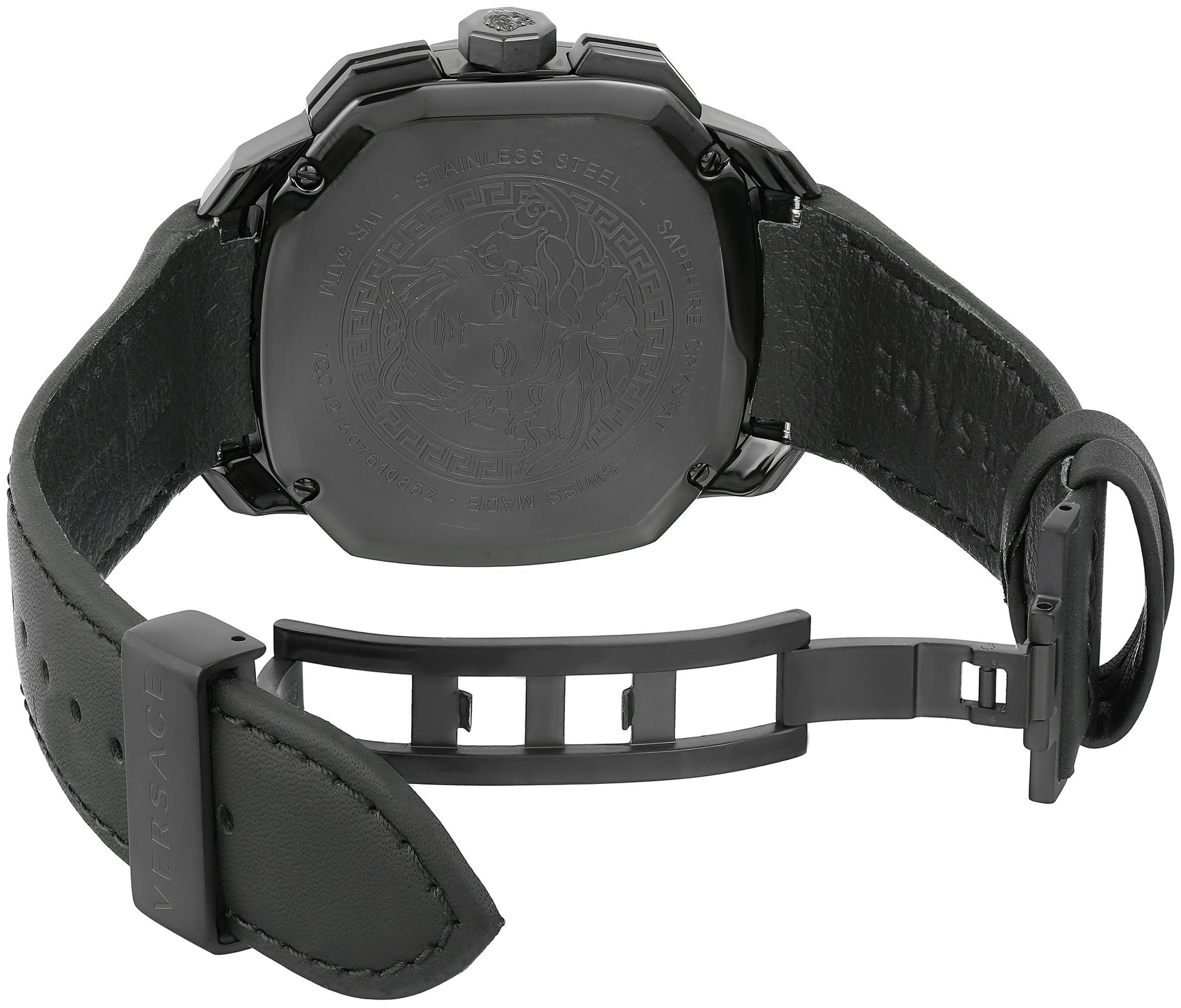  Shop Authentic Versace Dylos Chronograph Black Dial Black Rubber Strap Watch for Men - VQC020015 - Luxxuri