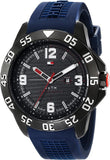  Shop Authentic Tommy Hilfiger Cole Black Dial Blue Rubber Strap Watch for Men - 1790984 - Luxxuri
