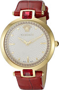  Shop Authentic Versace Crystal Gleam White Dial Red Leather Strap Watch For Women - VAN040016 - Luxxuri