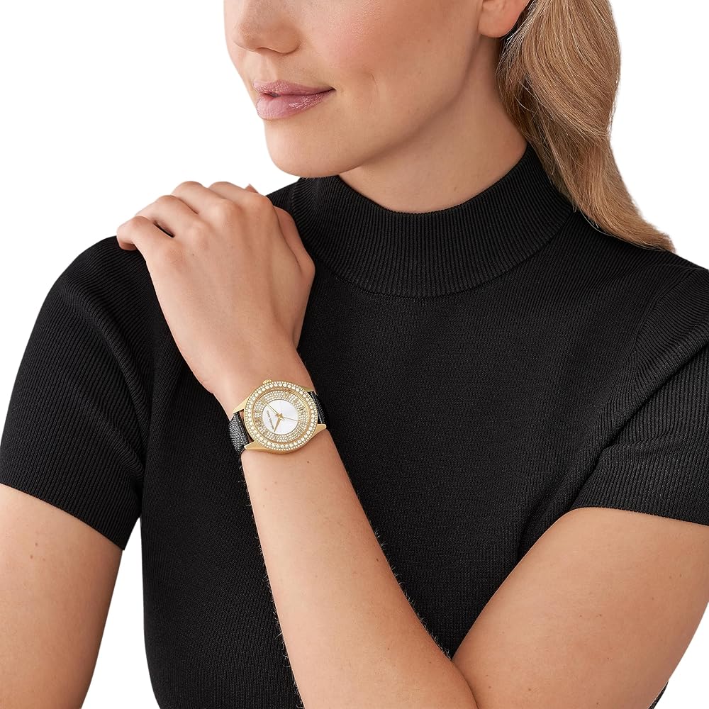  Shop Authentic Michael Kors Harlowe Analog White Dial Black Leather Strap Watch For Women - MK2988 - Luxxuri