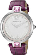  Shop Authentic Versace Olympo Crystal Gleam White Dial Purple Leather Strap Watch for Women - VAN010016 - Luxxuri