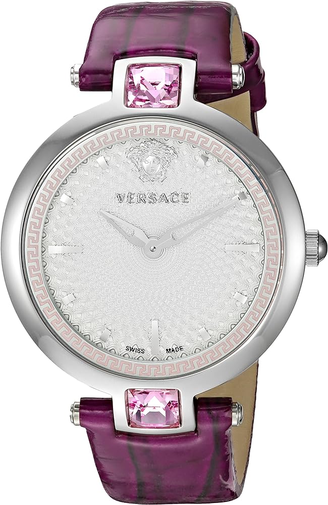  Shop Authentic Versace Olympo Crystal Gleam White Dial Purple Leather Strap Watch for Women - VAN010016 - Luxxuri