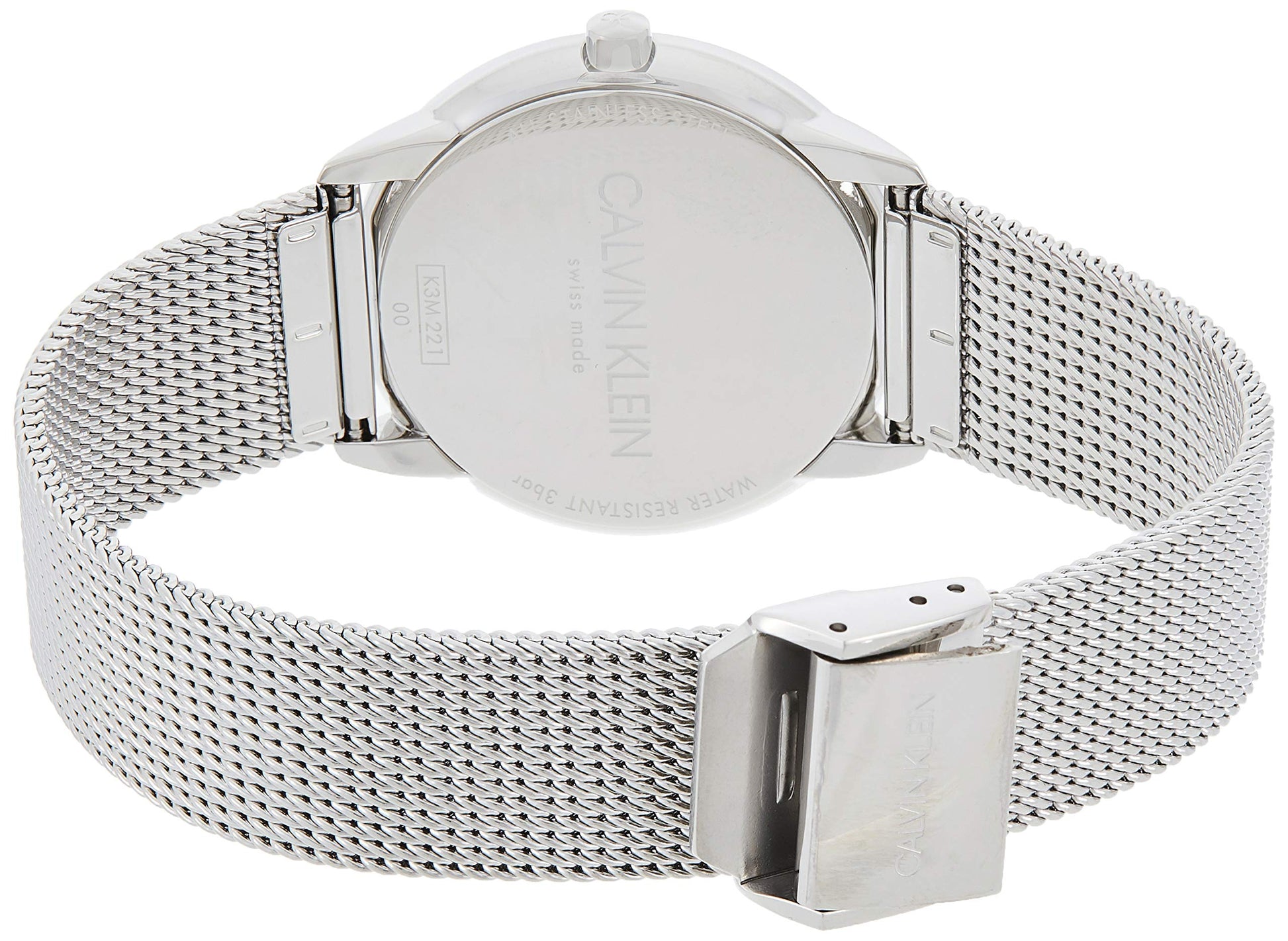 Shop Authentic Calvin Klein Minimal Grey Dial Silver Mesh Bracelet Watch for Women - K3M2212X - Luxxuri