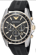  Shop Authentic Emporio Armani Sigma Chronograph lack Dial Black Rubber Strap Watch For Men - AR80003 - Luxxuri