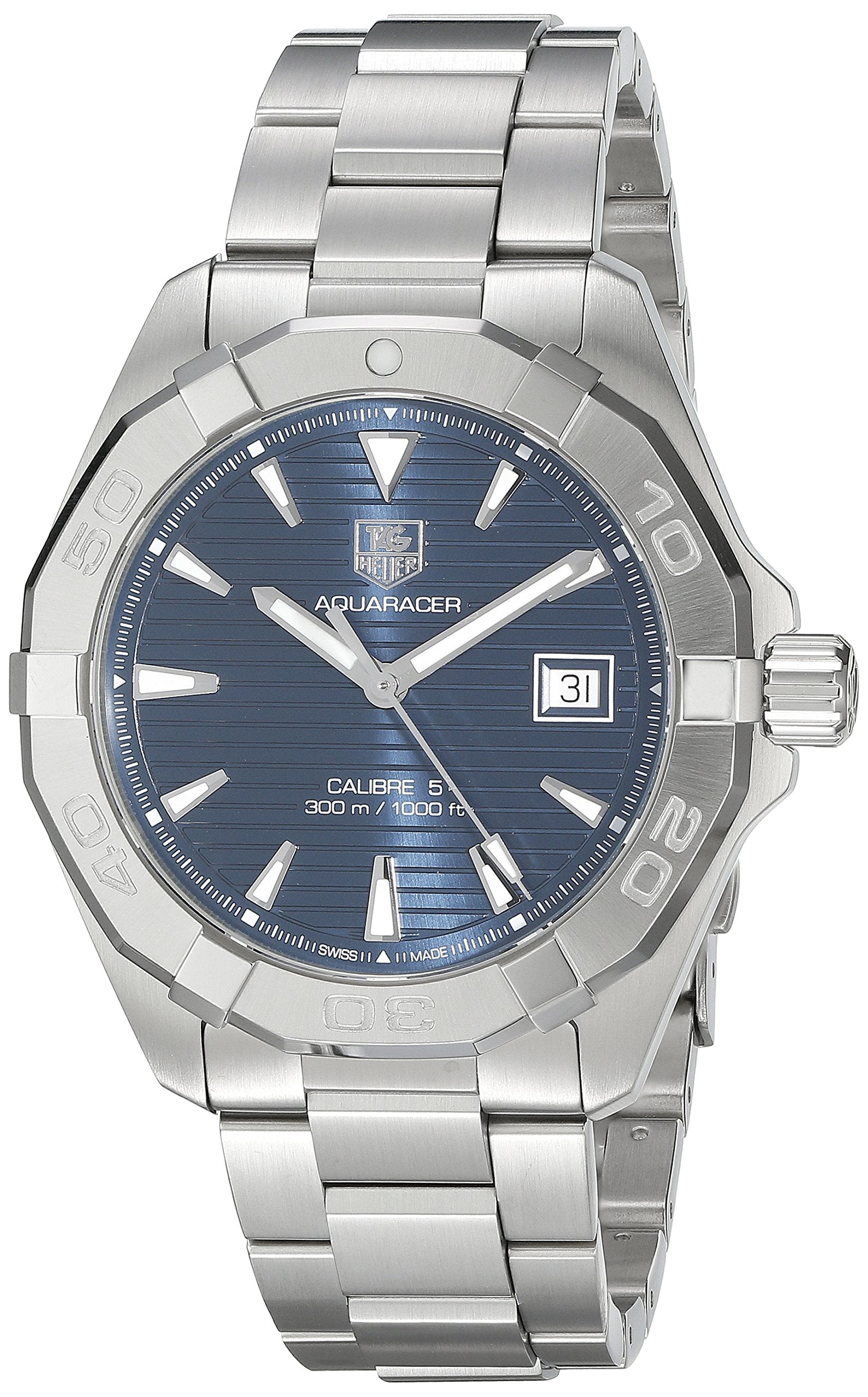  Shop Authentic Tag Heuer Aquaracer Automatic Blue Dial Silver Steel Strap Watch for Men - WAY2112.BA0928 - Luxxuri