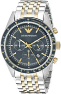  Shop Authentic Emporio Armani Tazio Chronograph Blue Dial Two Tone Stainless Steel Watch For Men - AR6088 - Luxxuri