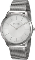  Shop Authentic Calvin Klein Minimal Silver Dial Silver Mesh Bracelet Watch for Men - K3M21126 - Luxxuri