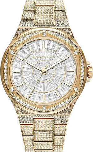  Shop Authentic Michael Kors Lennox Three Hand Crystals White Dial Gold Steel Strap Watch For Women - MK6991 - Luxxuri