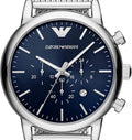  Shop Authentic Emporio Armani Luigi Chronograph Blue Dial Silver Mesh Bracelet Watch For Men - AR80038 - Luxxuri