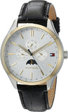  Shop Authentic Tommy Hilfiger Oliver Analog Silver Dial Black Leather Strap Watch for Men - 1791305 - Luxxuri