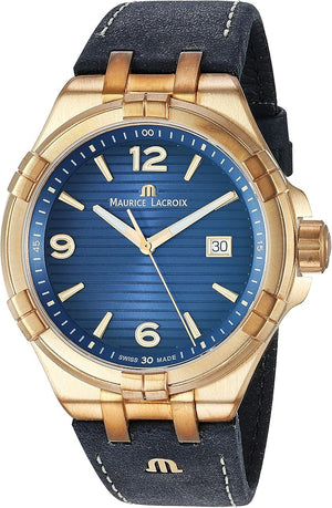  Shop Authentic Maurice Lacroix Aikon Date Limited Edition Blue Dial Blue Leather Strap Watch For Men - AI1028-BRZ01-420-1 - Luxxuri