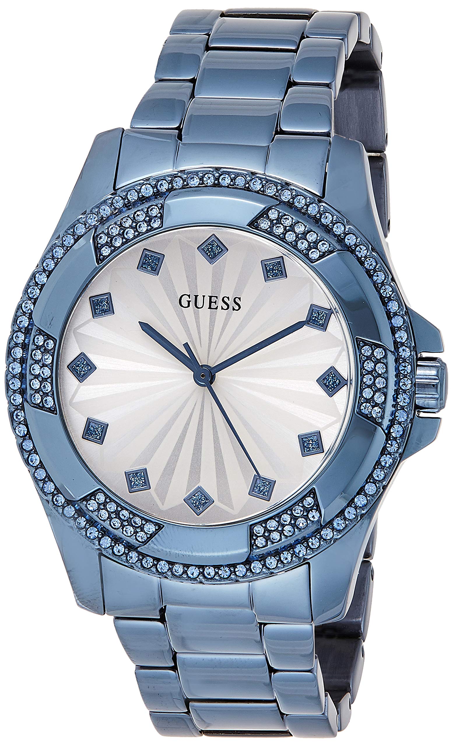  Shop Authentic Guess Pinwheel Analog Silver Dial Blue Steel Strap Watch for Women - W0702L1 - Luxxuri
