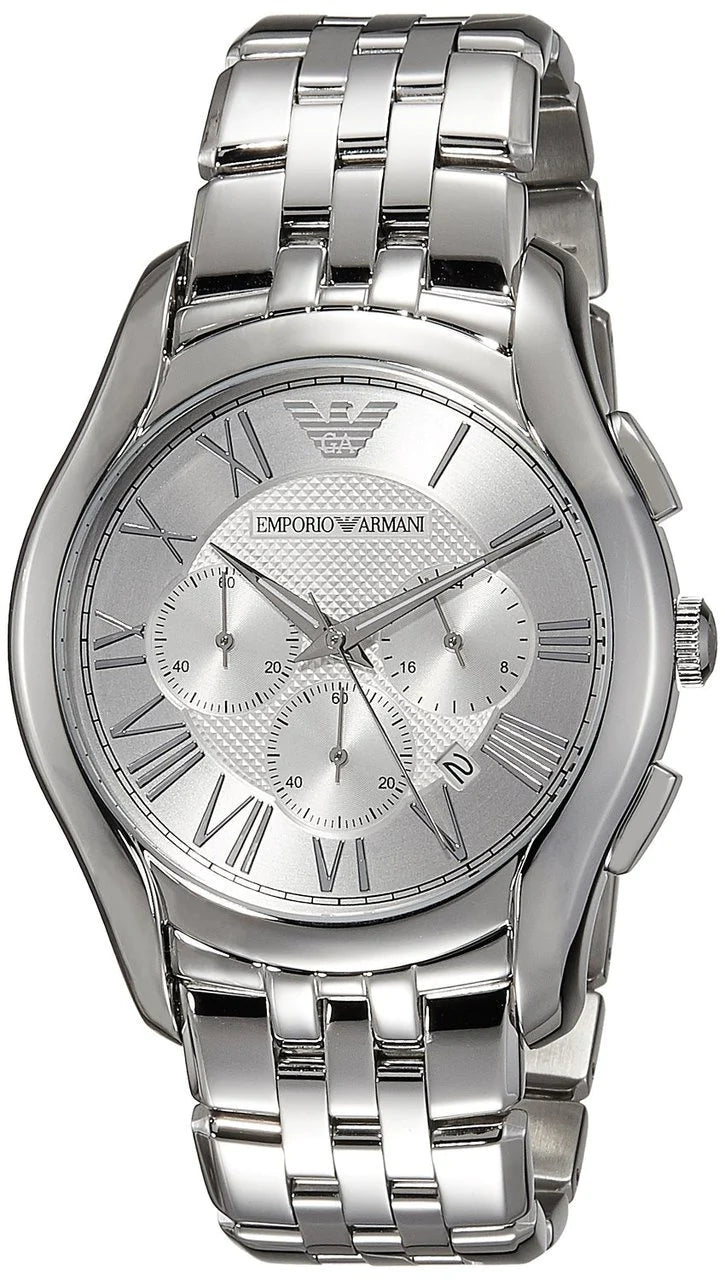  Shop Authentic Emporio Armani Velente Chronograph Quartz Silver Dial Silver Steel Strap Watch For Men - AR1702 - Luxxuri