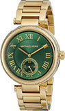 Shop Authentic Michael Kors Skylar Green Dial Gold Steel Strap Watch for Women - MK6065 - Luxxuri