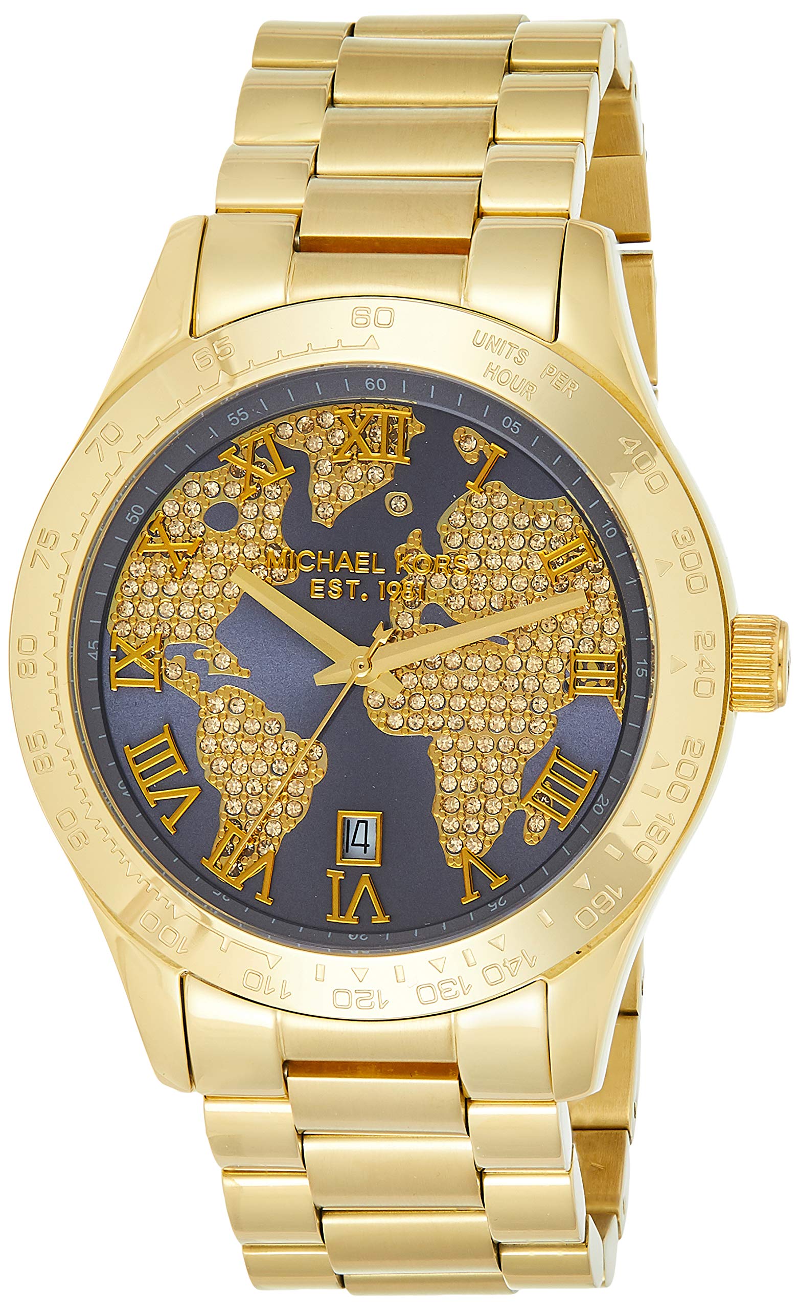  Shop Authentic Michael Kors Layton Pave Blue Dial Gold Steel Strap Watch for Women - MK6243 - Luxxuri