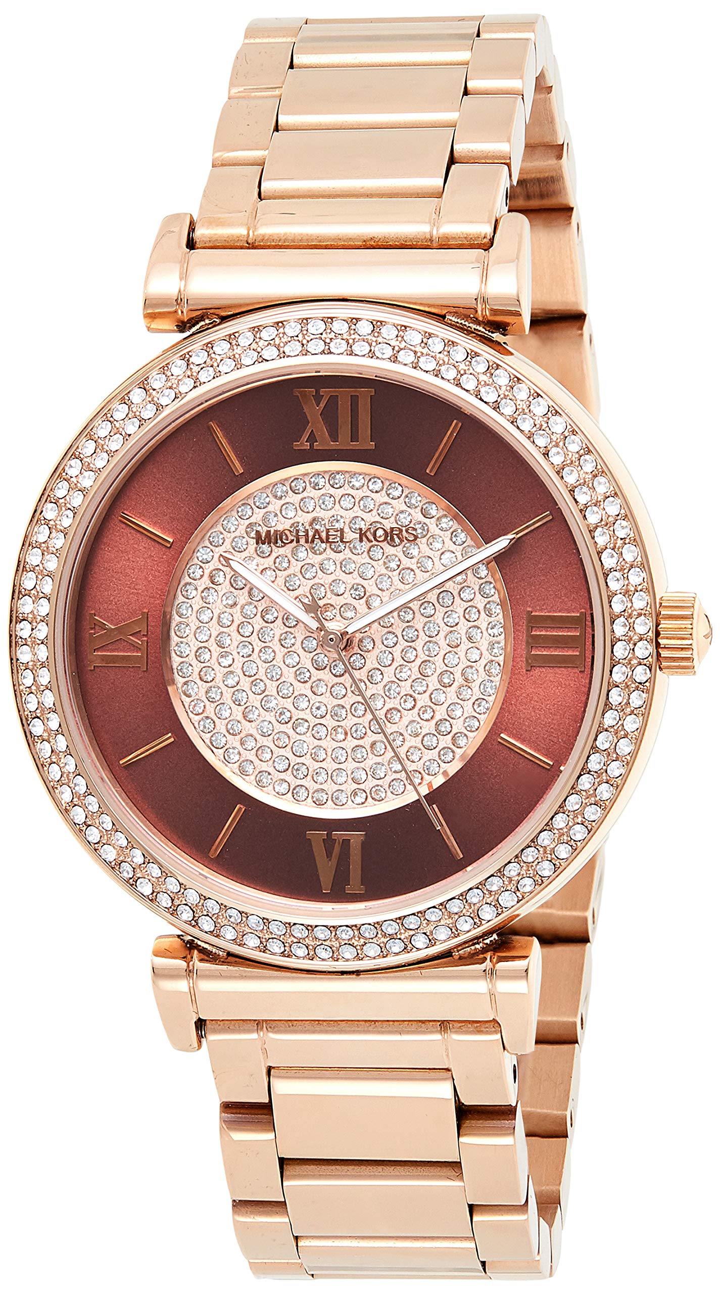  Shop Authentic Michael Kors Catlin Quartz Rose Gold Dial Rose Gold Steel Strap Watch For Women - MK3412 - Luxxuri