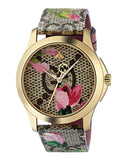  Shop Authentic Gucci G Timeless Floral Brown Dial Brown Leather Strap Watch For Women - YA1264038 - Luxxuri