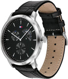  Shop Authentic Tommy Hilfiger Brad Chronograph Black Dial Black Leather Strap Watch For Men - 1710391 - Luxxuri