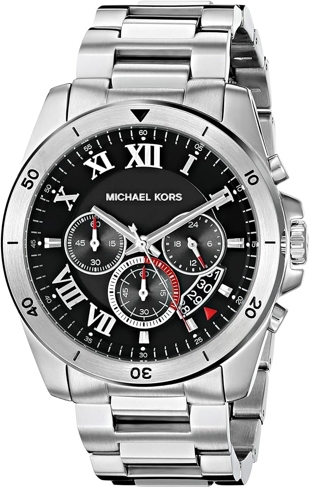  Shop Authentic Michael Kors Brecken Chronograph Quartz Black Dial Silver Steel Strap Watch For Men - MK8438 - Luxxuri