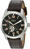  Shop Authentic Fossil Pilot 54 Automatic Black Dial Brown Leather Strap Watch for Men - ME3118 - Luxxuri