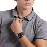  Shop Authentic Fossil Grant Chronograph Blue Dial Brown Leather Strap Watch for Men - FS5151 - Luxxuri